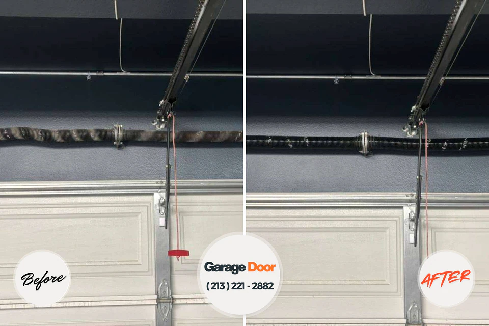 Before and after: garage door repair Shaker Heights, OH